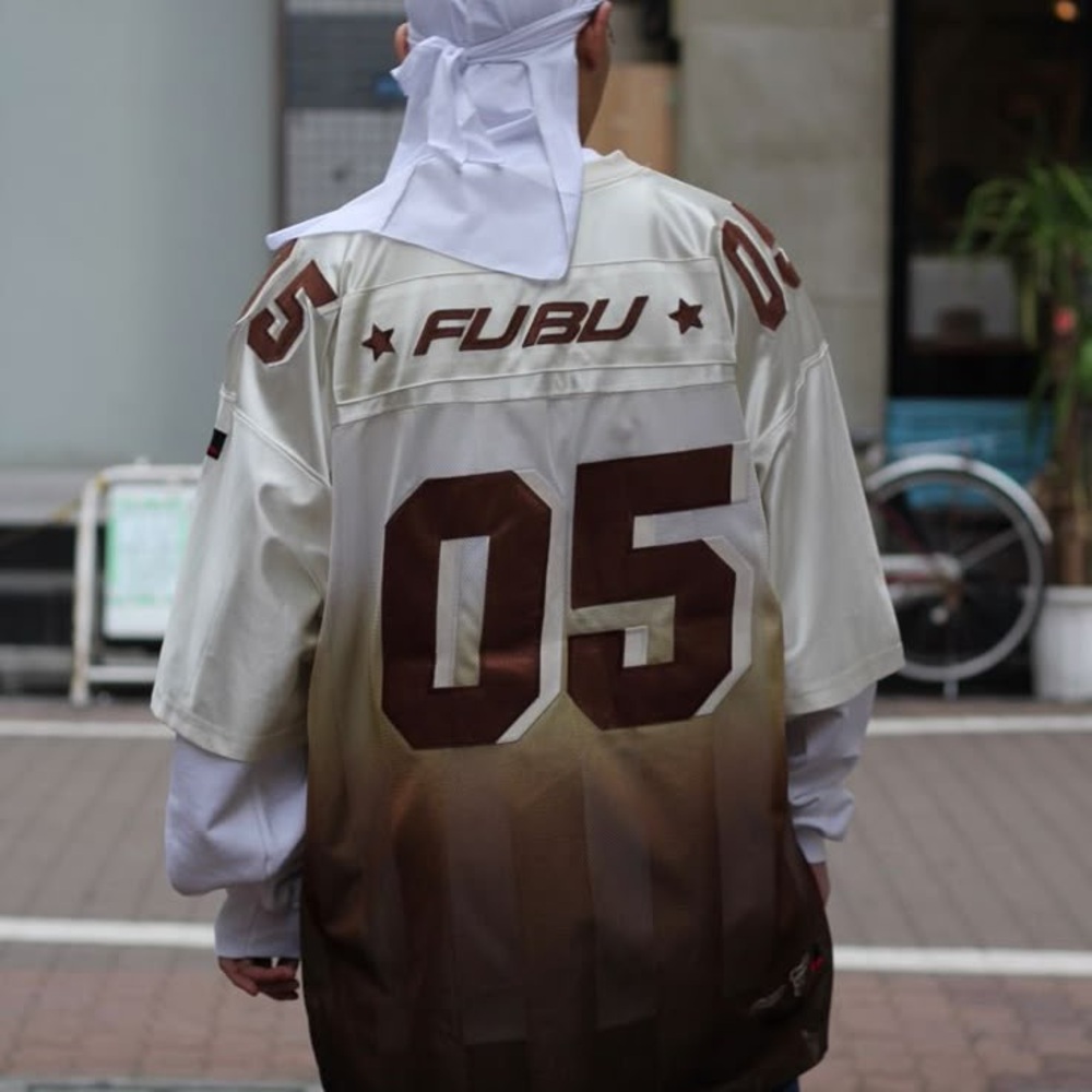 Y2K VTG FUBU The Collection Sport Classic Edition Brown Ombré Jersey 05 sz LRG